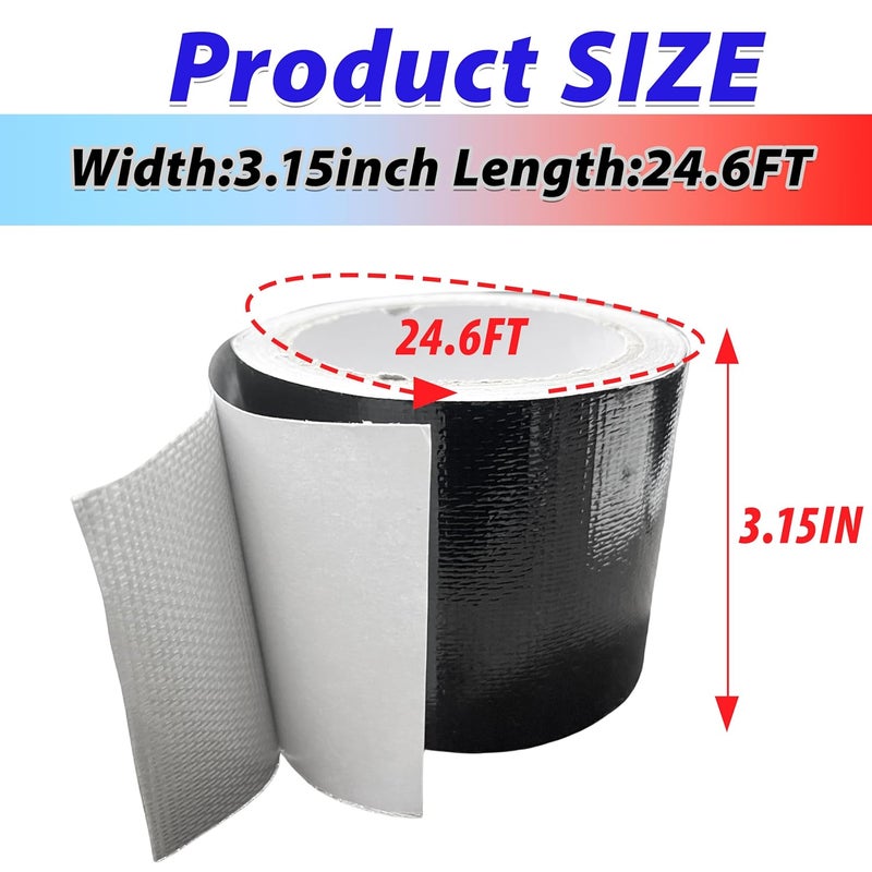 MCOTOP WaterproofRepair Tape for Fabric, 3.1IN x24.6FT, Heavy Duty Outdoor Repair Tape, for RV Roof, Tarp, Tent, Sail and Boat Cover Outdoor Repair Patch, Multipurpose Awning Repair Tape (Black) - Image 2